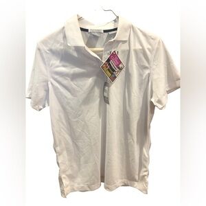 NWT Jockey Anti Microbial Moisture Wicking Polo Shirt White Sz M